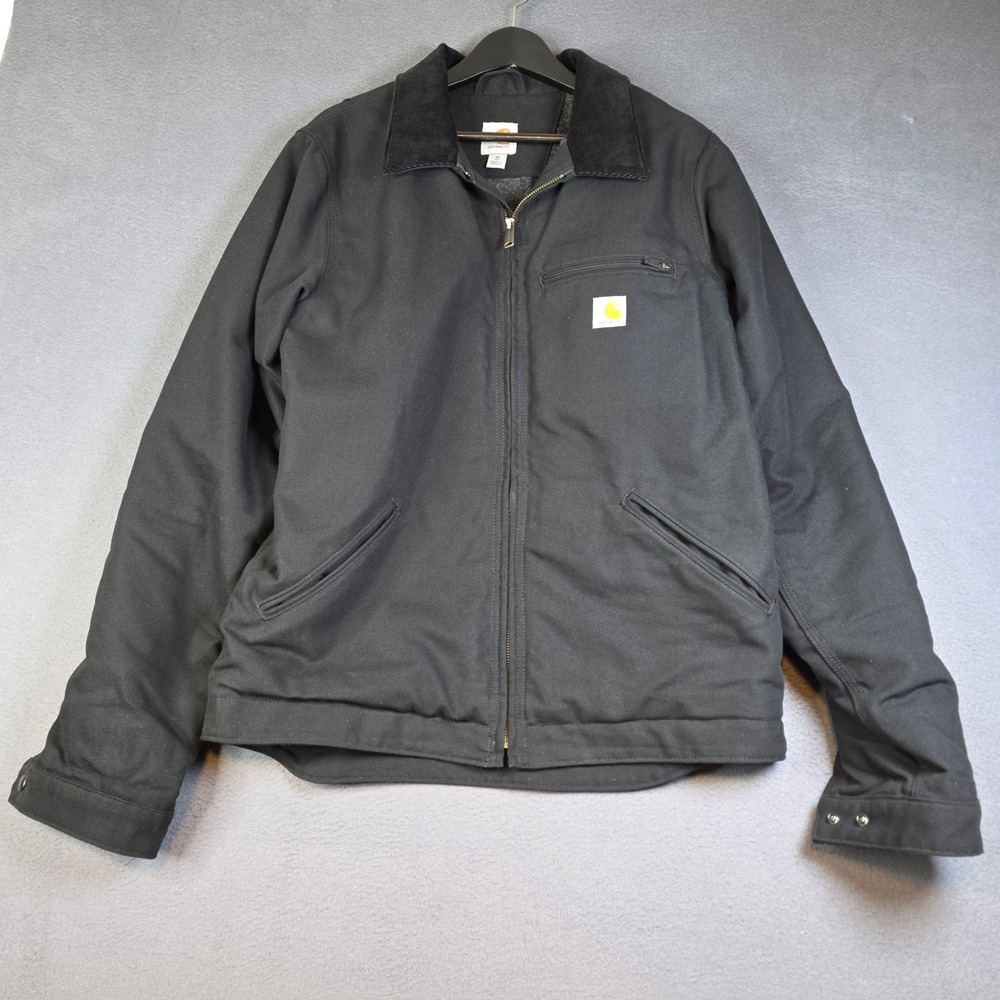 Carhartt Detroit Jacket Mens Medium Tall Black Blanket Lined Workwear Coat